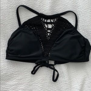 Black crochet swim top